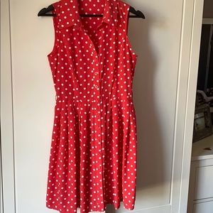 Red and white Polkadot dress